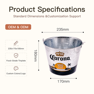 Cubo <span class=keywords><strong>de</strong></span> Hielo Personalizable <span class=keywords><strong>de</strong></span> 5L con Asas Laterales para Latas <span class=keywords><strong>de</strong></span> <span class=keywords><strong>Cerveza</strong></span> y Reuniones Familiares - Product Image 2