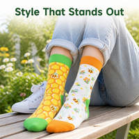 Chaussettes décontractées à motif abeille de dessin animé, mélange de coton, pour femmes, hommes et enfants, cadeau amusant pour l'automne