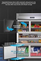 Réfrigérateur-congélateur commercial 2 portes, froid supérieur, froid inférieur, refroidissement par air, acier inoxydable 304 pour restaurant et boucherie