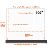Écran de levage électrique au sol 16:9 écran de projection souple en PVC blanc portable haute définition 4K