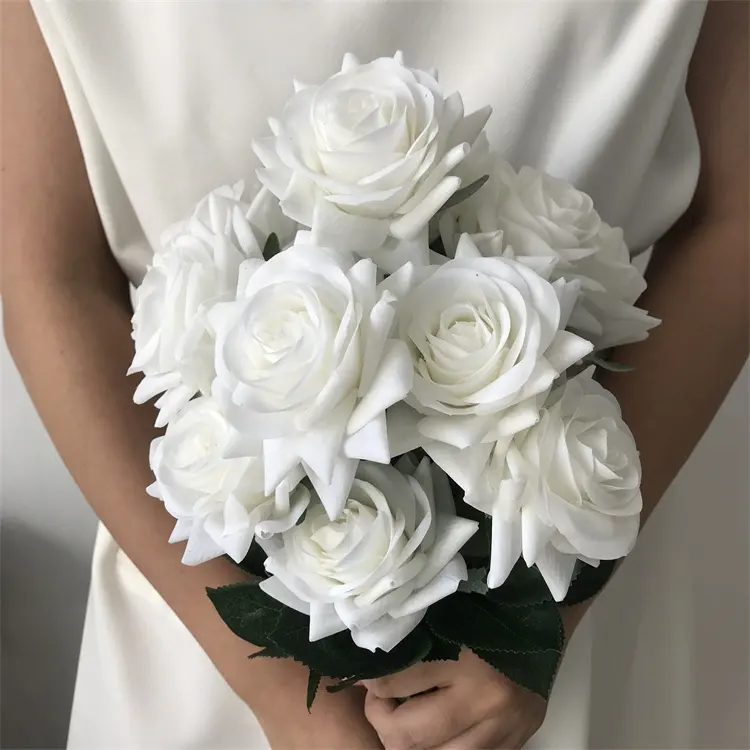 YC 2902 centerpiece flower real touch artificial roses latex decorative flowers for decoration wedding artificial