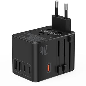 Adaptor daya perjalanan Universal, untuk 2500W 70W 2 port 2 USB + 3 Tipe C - Product Image 6