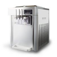 Nouvelle machine à crème glacée molle de type mini pour yogourt glacé, à poser sur table, avec caisse en bois, haute productivité, sirop pour crème glacée