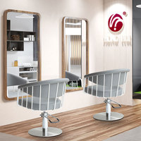 Accepter uniquement les équipements de mobilier de salon de coiffure personnalisés fauteuil de coiffure fauteuil à base ronde multifonction beauté bleu chaise de salon meubles de salon pour dames