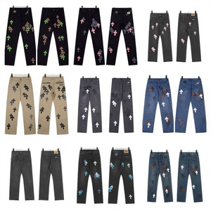 Pantalones Vaqueros Clásicos para Hombre y Mujer, Bordados, con Corazón Cromado, de Pierna Recta, con Parches de Totem, Casuales y a la Moda para Parejas - Product Image 3