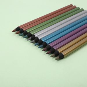 Crayons de couleur métalliques 6 couleurs, corps épais en bois noir, qualité artiste, non solubles, OEM ODM - Product Image 3