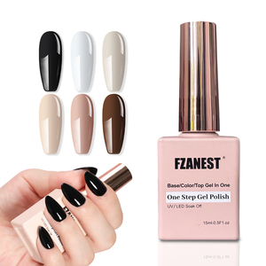 FZANEST 3 en 1 Hema libre de un paso esmalte de gel esmalte negro semipermanente conjunto de ventas precio razonable <span class=keywords><strong>Kit</strong></span> de esmalte de gel de un paso - Product Image 3