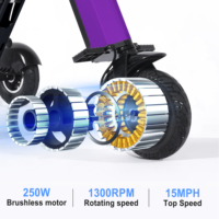 Trottinette électrique pliable TopMate ES33 en alliage d'aluminium léger à 3 roues, batterie 36V 7.8AH, fonction marche arrière, étanche, avec clé