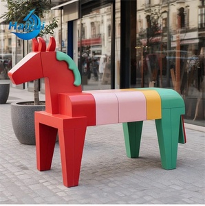 Sgabello/Panca Scultura per Parco Giochi Personalizzato con <span class=keywords><strong>Immagine</strong></span> Animale Cartone Animato, in Resina e Fibra di Vetro Resistente all'Usura - Product Image 4
