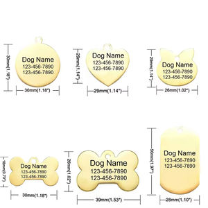 Customized Cute DIY Personalized Gift Stainless Steel Metal Gold Blank Pet ID Number <b>Dog</b> <b>Name</b> <b>Tag</b> for <b>Dog</b> Pet - Product Image 5