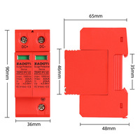 Parafoudre modulaire 2 pôles DC 1000V 40kA DC parafoudre SPD pour onduleurs solaires hors réseau et sécurité industrielle