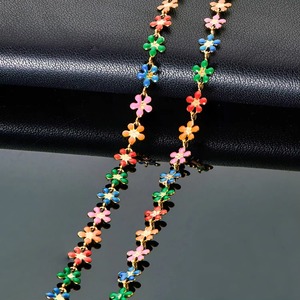 สร้อยคอทำมือประดับดอกเดซี่เคลือบสีสวยงามสำหรับผู้หญิง  วัสดุสแตนเลส - Product Image 5