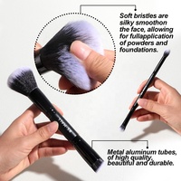 BS-MALL 10-teiliges Doppelseitiges Make-up Pinsel Set mit Eigenem Logo Vegane Kosmetikpinsel für Rouge, Puder, Lidschatten, Foundation und Lippen