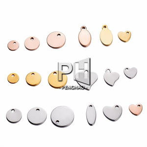 Серебристые и золотистые пустые штамповочные бирки из нержавеющей стали, брендовая бирка для логотипов ожерелий, цвет не выключается - Product Image 2