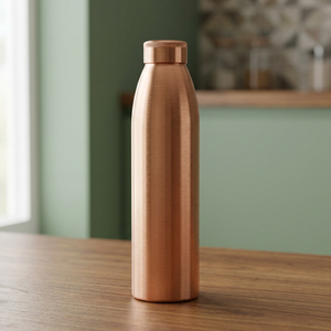 Bouteille isotherme en cuivre au design minimaliste, bouteille d'eau portable de voyage avec couvercle - Product Image 5