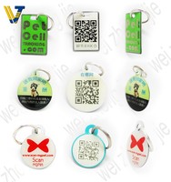 Personal isierte benutzer definierte Logo umwelt freundliche Eisen ID QR-Code Haustier Tag mit Bowknot Dekoration und niedlichen Tier muster für Hunde