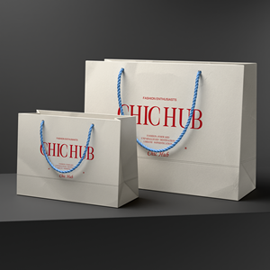 Luxury Custom White Kraft Paper <b>Bags</b> with <b>Gold</b> Foil Stamping for Clothing and Shoes with Your Own Logo - Product Image 3