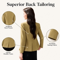 Setelan Jas Wanita Berkualitas Tinggi 3 Kancing, Blazer dan Celana Dua Potong yang Elegan