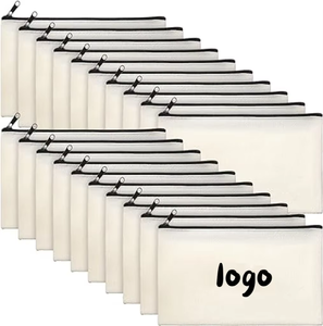 Estuche de Lona Personalizable con Logotipo, para Lápices y Cosméticos, Multiusos, para Viaje, con Cierre - Product Image 1