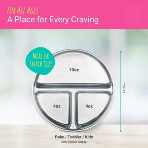 طراز جديد طبق مقسم من الفولاذ المقاوم للصدأ بغطاء وغطاء من السيليكون للرضع والأطفال الصغار ، مخصص من السيليكون المقاوم للصدأ - Product Image 3