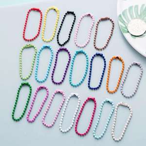 سلسلة حلقية ملونة معدنية للبيع بالجملة مع إبزيم حديدي خرز سلسلة حلقية مع موصل - Product Image 2