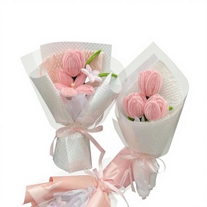 <span class=keywords><strong>Bouquet</strong></span> floral torsadé fini <span class=keywords><strong>de</strong></span> tulipes, marguerites et roses, style Instagram, cadeau frais et créatif pour le Festival Qixi - Product Image 1