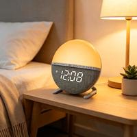 Jam Alarm Digital Smart Sunrise Wake up Light, Lampu Tidur LED yang Dapat Diredupkan, Lampu Malam LED untuk di Samping Tempat Tidur, Mendukung OEM Custom