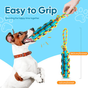Juguete Ecológico para Perros de Cuerda de Algodón TPR, Resistente a Mordidas, para Limpieza Dental, Juguete <span class=keywords><strong>Molar</strong></span> para Mascotas, Color Personalizado de Fábrica, Interactivo - Product Image 3