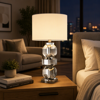 Lampe de bureau LED réglable en cristal fumé, design moderne et élégant, haut de gamme, pour salon, chambre, canapé, bureau, salle de thé
