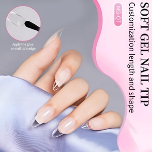 Plastic Transparante Natuurlijke Matte Ultradunne Zachte Gel Tips Kunstnagels Volledige Dekking Nageltips Kunstmatige Manicures voor Nagelverlenging - Product Image 6