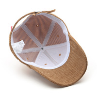 Gorras de Béisbol para Hombre, Tela de Pana, Logotipo Bordado en 3D, Ajustable, 6 Paneles, Cierre a Presión