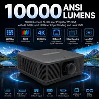 Projecteur laser pour grandes salles 10000 ANSI Lumens WUXGA 3LCD avec fusion des images et installation à 360 degrés
