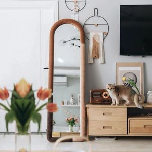 Miroir encadrée pour salon, design nordique traditionnel, tendance 2025, luxe léger, verre et velours, arche, corps entier, personnalisable - Product Image 4