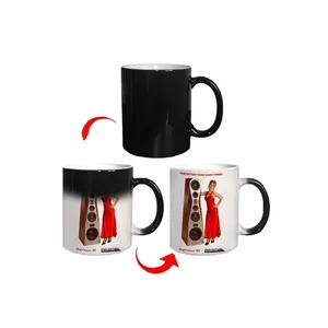 Flans de Sublimation à couleur changeante, vente en gros, impression par transfert thermique, tasse de vaisselle décorative sur impression, couleur changeante, 11oz