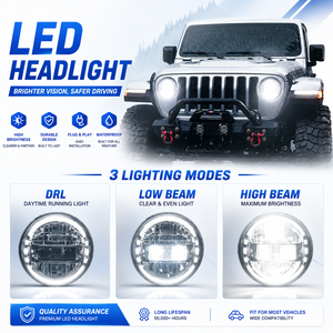 Faro LED de <span class=keywords><strong>7</strong></span> Pulgadas para Jeep Wrangler JK JKU 2007 2008 2009 2010 2011 2012 2013 2014 2015 2016 2017 2018 Modelo <span class=keywords><strong>King</strong></span> <span class=keywords><strong>Kong</strong></span> - Product Image 1