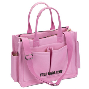 Sac fourre-tout en <span class=keywords><strong>toile</strong></span> Qetesh pour femme, personnalisable avec nom et logo, multi-poches, bandoulière réglable, sac à bandoulière pour ordinateur portable, pour le travail, la plage, la salle de sport - Product Image 5
