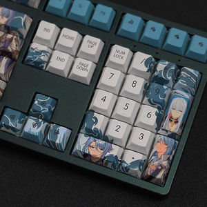 Genshin-Teclado mecánico <span class=keywords><strong>Kamisato</strong></span> <span class=keywords><strong>Ayato</strong></span>, 108 teclas, PBT, sublimación, IKBC Chery, 64, 75, 87, 98, 104 teclas - Product Image 4