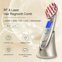 Аппарат для лазерного роста волос Amazon для мужчин и женщин, RF светлая терапия, расческа для роста волос, массажер для головы для домашнего использования