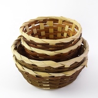 Panier à pain moderne en bambou tressé écologique, organisateur de bureau pour articles divers, rangement domestique, panier de rangement de Noël en gros