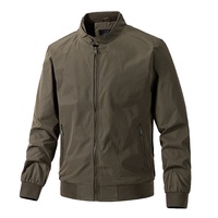 Manteau en toile à col montant coupe ajustée C1114B241 XZ, haut décontracté et tendance pour les jeunes