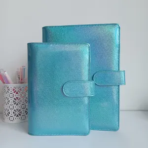 Neuankömmling Glitter Low MOQ Auf Lager Geschenk Cash Wallet a6 Ring Binder Leder Journal Notebook Planer Custom