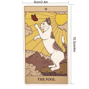 Jeu de tarot pour chat de qualité supérieure pour les amoureux <span class=keywords><strong>des</strong></span> <span class=keywords><strong>chats</strong></span>, 78 cartes, taille personnalisée, ensemble d'<span class=keywords><strong>oracle</strong></span> complet avec cartes holographiques, collection européenne - Product Image 6