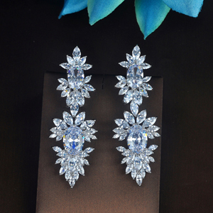 Hibride Charm ต่างหูคริสตัลเพทายทรงลูกบาศก์ต่างหูยาวสำหรับผู้หญิงเครื่องประดับ brinco pendientes mujer E-737 - Product Image 3