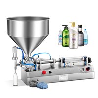 Machine de remplissage semi-automatique pneumatique pour petites entreprises, idéale pour yaourt, beurre, mayonnaise et huile en bouteilles plastiques