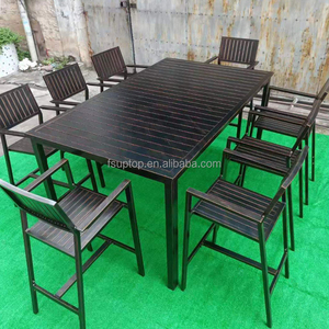 UPTOP – ensemble <span class=keywords><strong>de</strong></span> Table à manger <span class=keywords><strong>en</strong></span> <span class=keywords><strong>plastique</strong></span> et bois, facile à <span class=keywords><strong>nettoyer</strong></span> par tous les temps, Tables et <span class=keywords><strong>chaises</strong></span> d'extérieur - Product Image 4