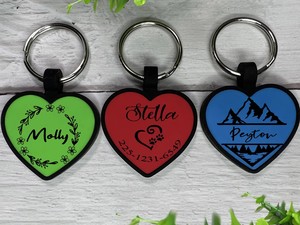 Échantillons gratuits nouvelle étiquette de chien en silicone anti-perte en forme de coeur étiquette nominative personnalisée <span class=keywords><strong>Code</strong></span> QR Sublimation Style de mode pour chiens - Product Image 3