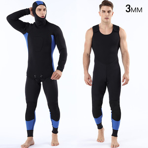 <b>Men</b> 3Mm Hooded Long Sleeve <b>Wetsuit</b> Neoprene Anti Uv <b>For</b> Swimming Diving Surfing - Product Image 4