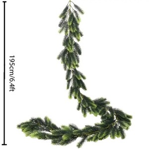 Guirnalda navideña de pino artificial de 195 cm/6,4 pies, decoración navideña para chimenea del hogar - Product Image 1