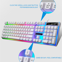 Gamer Keyboard and Mouse PC Gaming RGB Backlit Keyboard Rubber Keycaps Wired Keyboard Mouse Gamer Gaming Mouse