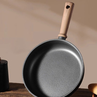 Set Panci Wok Modern Outdoor 15 Buah dengan Cetakan Logo Kustom, Warna Hitam Cokelat Tua Kayu, Panci Susu Bakelite Marmer, Produk Terbaru
